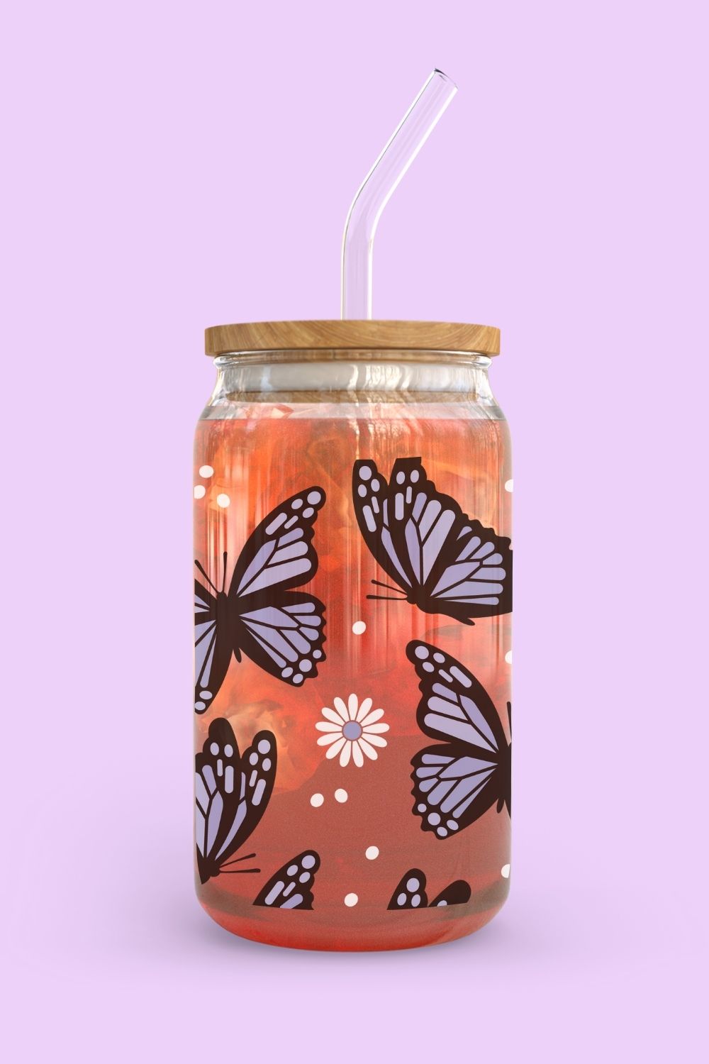 Libbey Glass Cup | Butterflies
