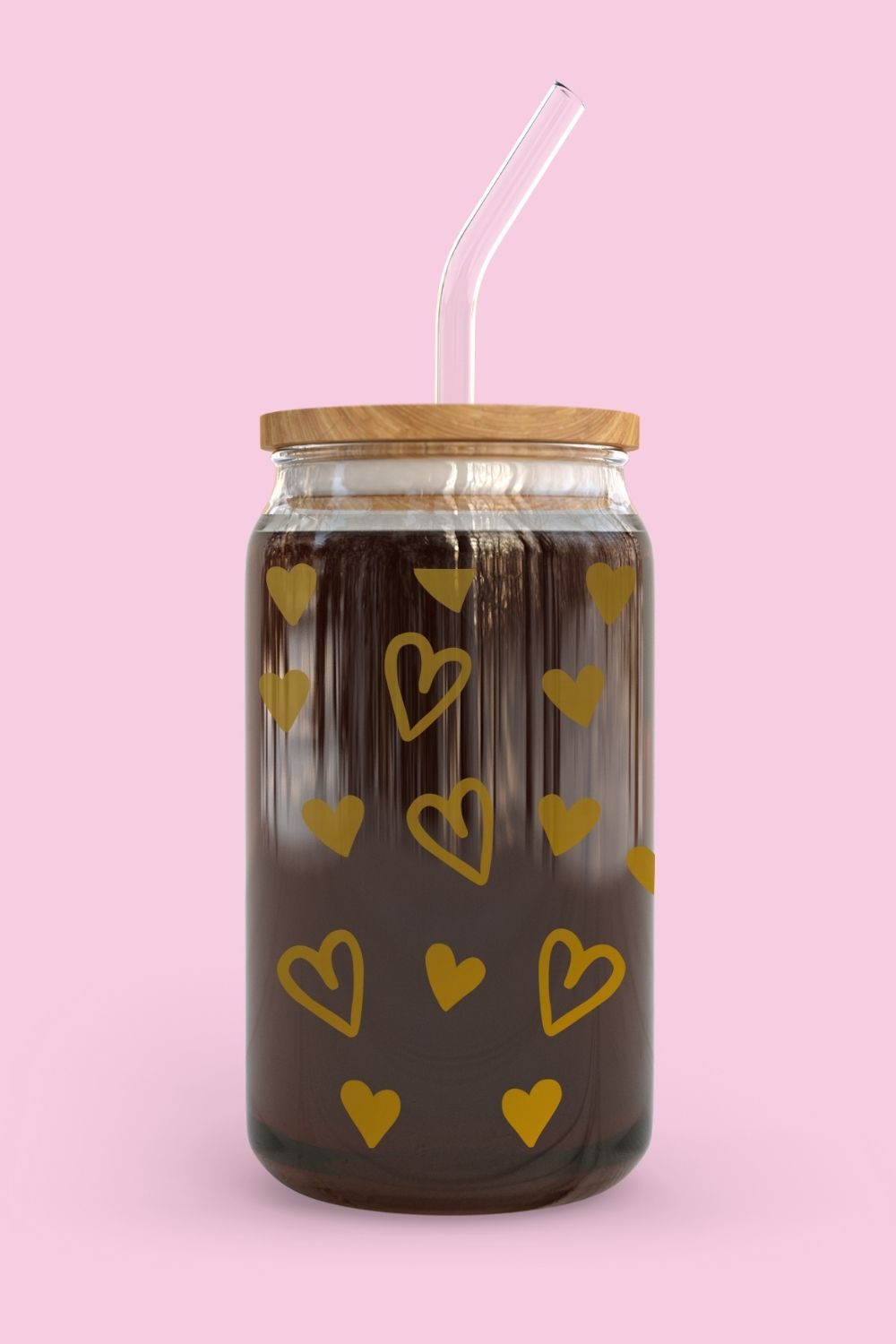 Libbey Glass Cup | Gold Hearts