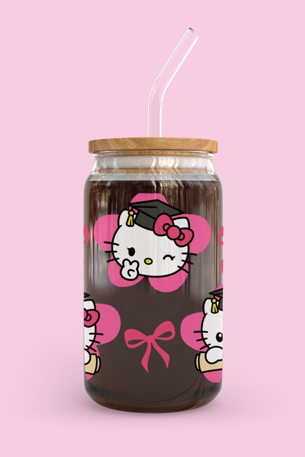 Libbey Glass Cup | Hello Kitty Graduation Flower