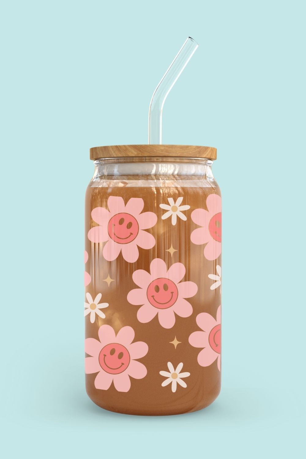 Libbey Glass Cup | Happy Flower