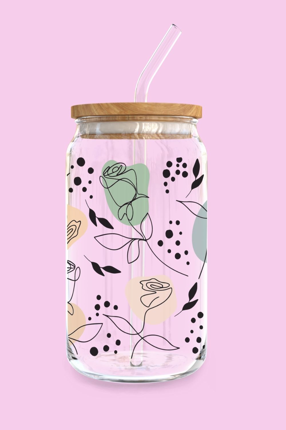 Libbey Glass Cup | Roses Pastel